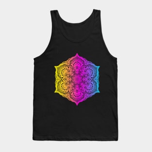 Colorful abstract ethnic floral mandala pattern design Tank Top